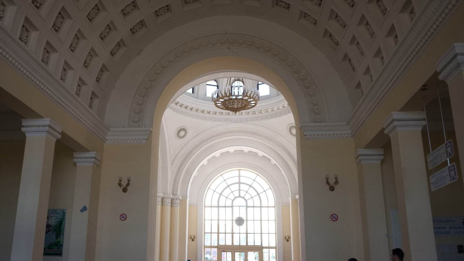 inside Yerevan Rail Station Sasuntsi Davit station - light brignt and beautiful interior