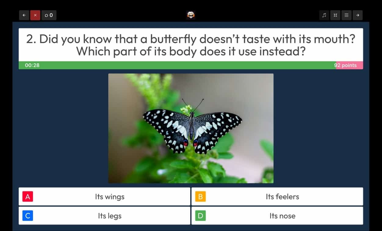 Multiple Choice Pub Quiz example question 3