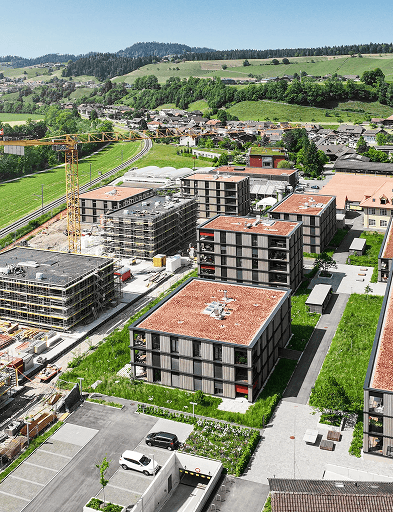 Vermessung und Laserscanning bei Bauprojekten in Thun, Schweiz.