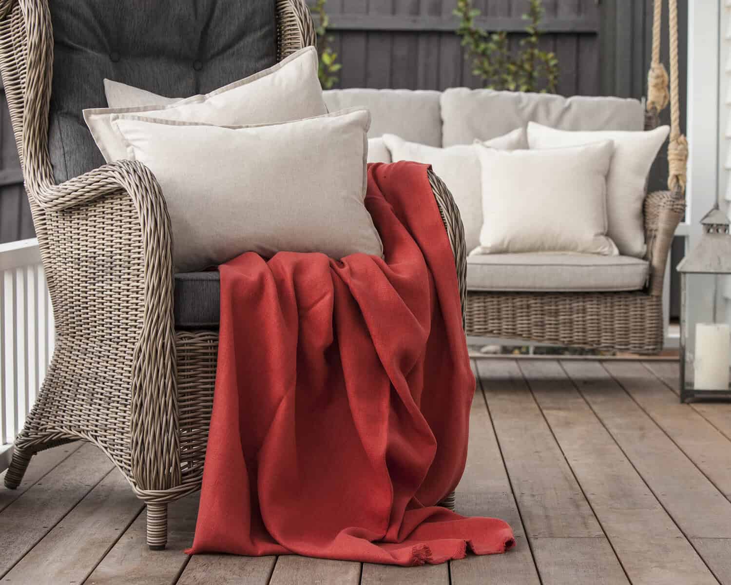 Textured Herringbone Weave Throw