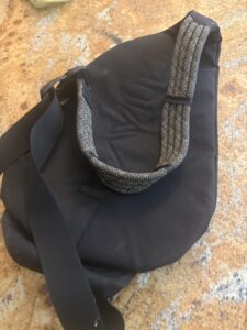 a daypack strap view for shoulder