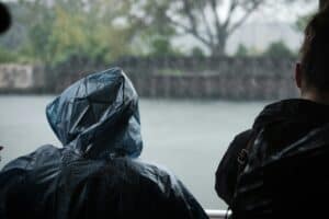 rain poncho outside