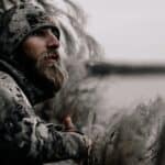 a person hunting outside