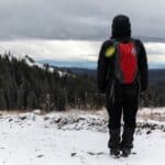a layered warmth winter hike setup
