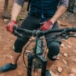 mountain biking with knee pads