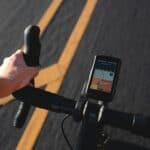a biker cycling with GPS