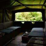 a camping bed setup