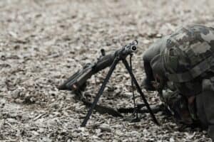 a hunting bipod outdoors
