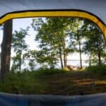 the inside of a tent fully setup correctly