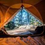 inside of tent camping