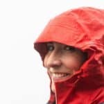 pouring rain onto a jacket