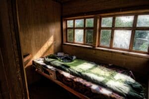 sleeping setup bag cabin