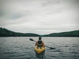 a kayak out in open water