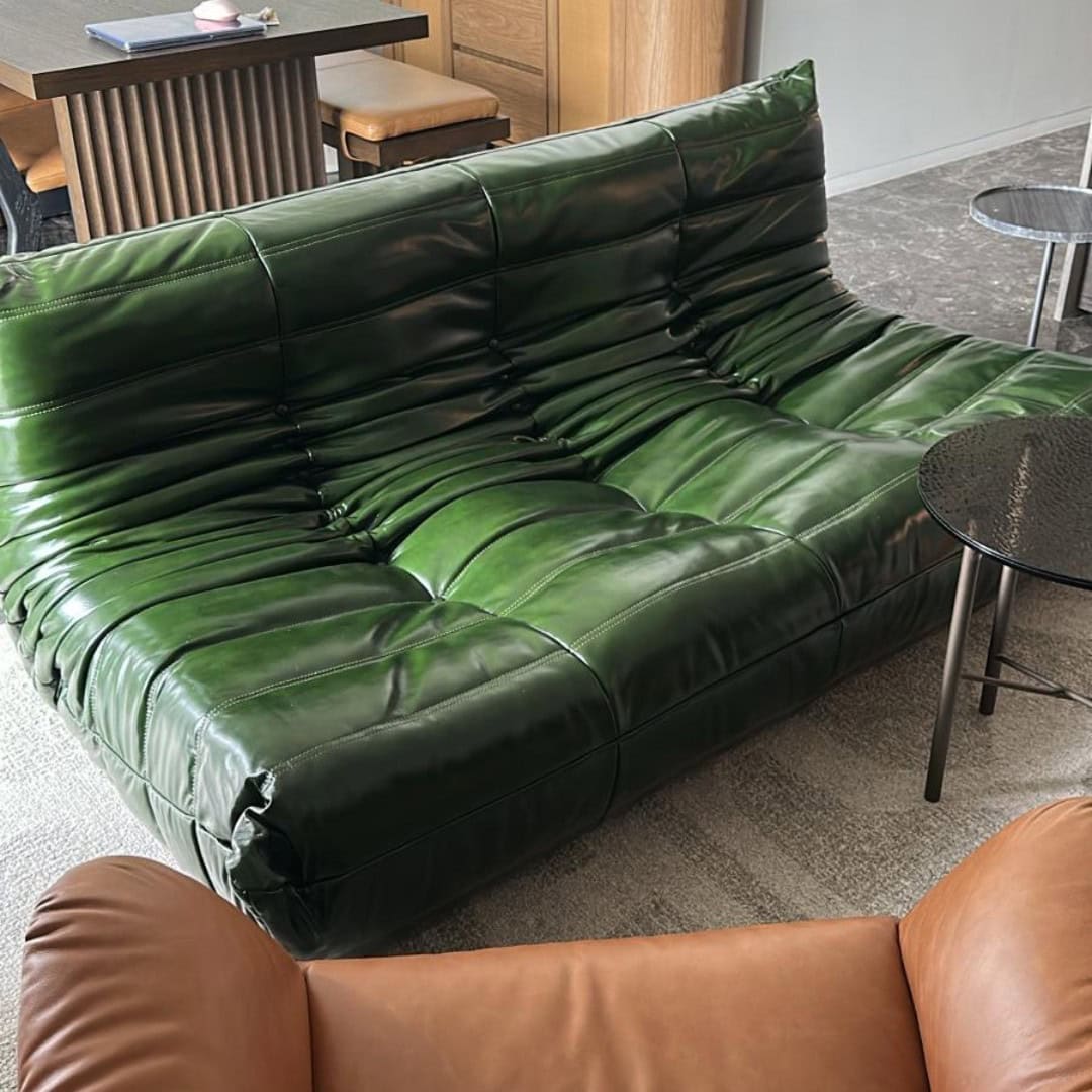 Sammie Italian Leather Sofa, full grain cattle leather