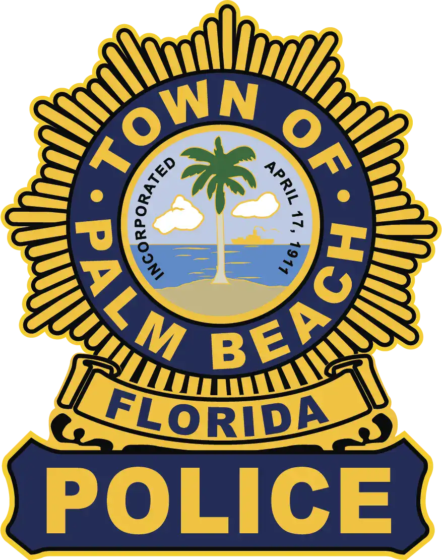 Palm Beach Police and Fire Foundation logo with Palm Beach town seal and police badge.