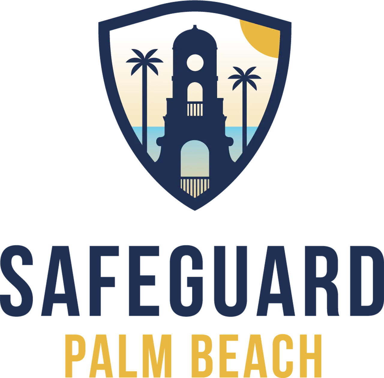 Palm Beach Police and Fire Foundation logo with lighthouse and palm trees.