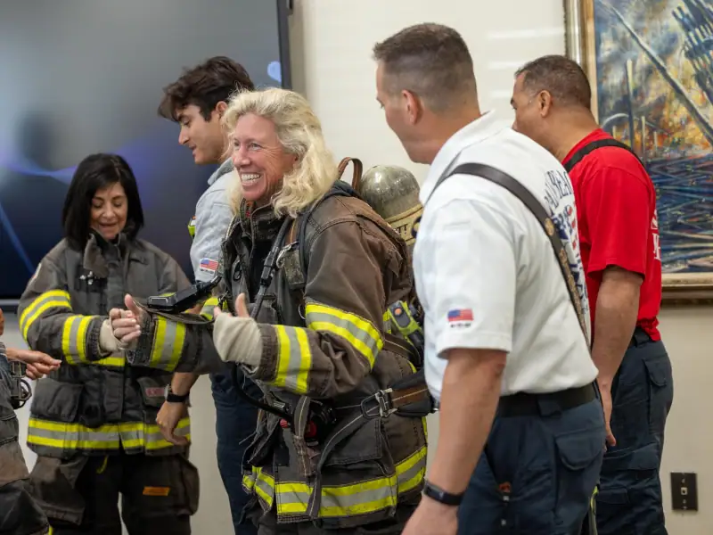 Group of firefighters and emergency responders at Palm Beach Police and Fire Foundation event.