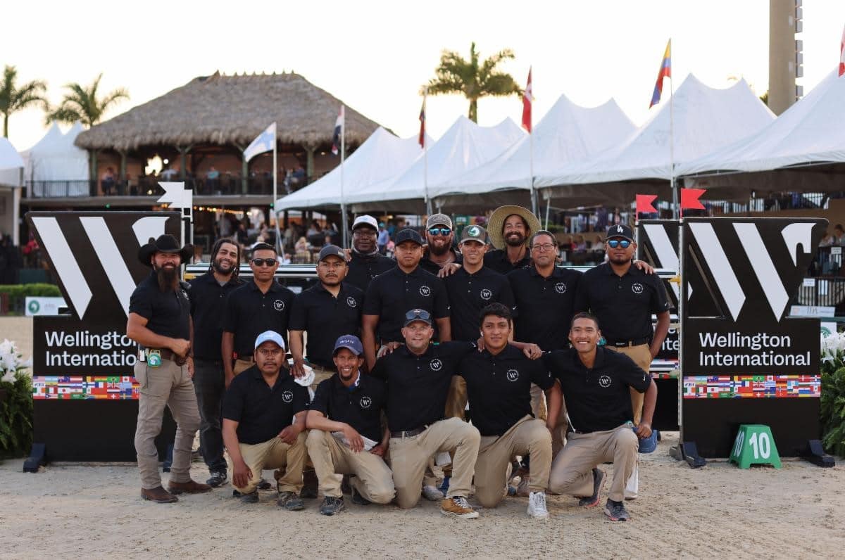 Group of athletes and officials at Wellington International event in Palm Beach County.