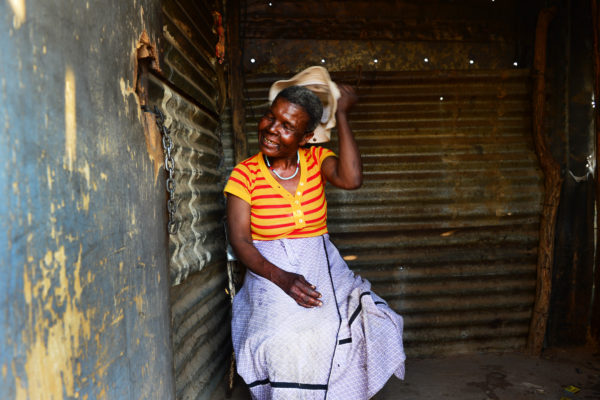 Francinah Setunya and her husband are part of the families that were moved to Ga Sekhaulelo. She has not received an RDP house, stays with her husband in a two roomed shack.