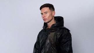 Men's black leather jacket on Partybody.