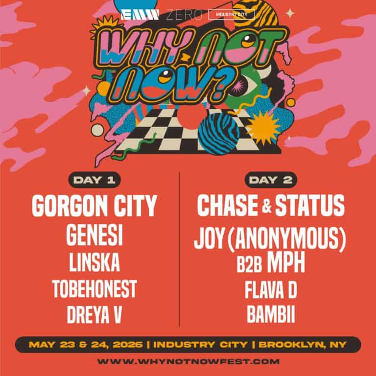 Festival lineup poster for "Why Not Now?" on Partybody.