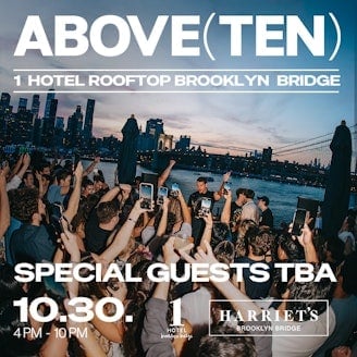 Above (Ten) rooftop Brooklyn Bridge party on Partybody.