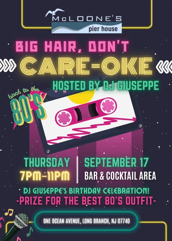 80s themed karaoke night at McLoone's Pier House