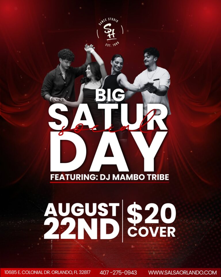 Big Saturday Social featuring DJ Mambo Tribe | Salsa Heat Orlando at Salsa Heat Dance Studio
