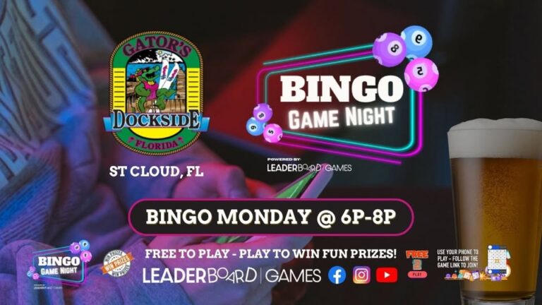 BINGO Game MONDAY 6p | Gator's Dockside - St Cloud FL @LeaderboardGames at Gator's Dockside St. Cloud