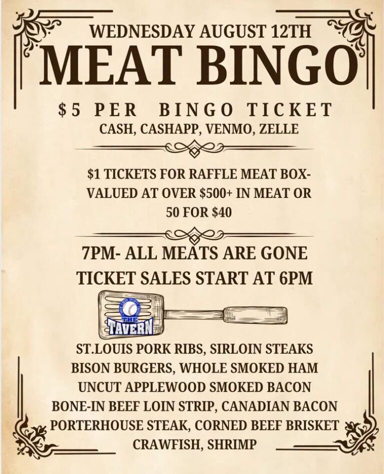MEAT BINGO at Canoe Creek Sports Tavern
