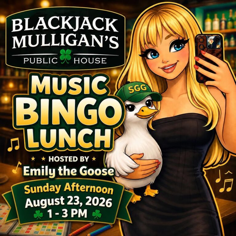 Music Bingo Lunch hosted by Emily the Goose at Blackjack Mulligan's Public House