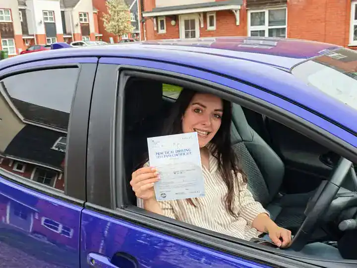Sophie, PassLee pupil, celebrating passing her driving test