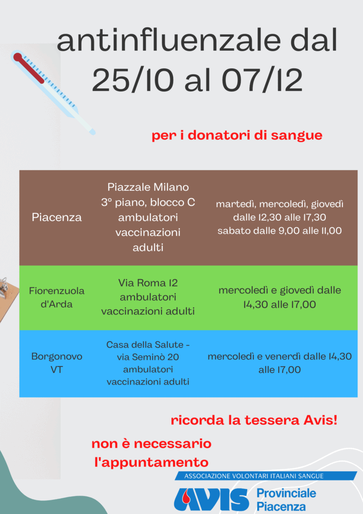 Rettifica data vaccino antinfluenzale