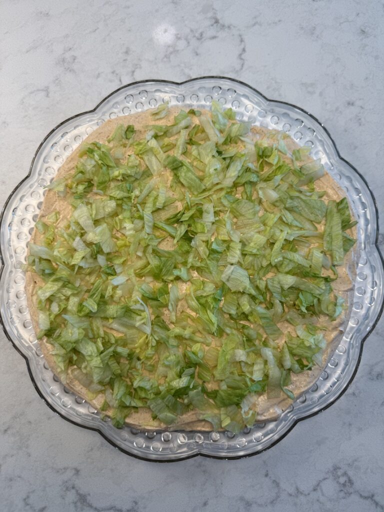 spreading lettuce