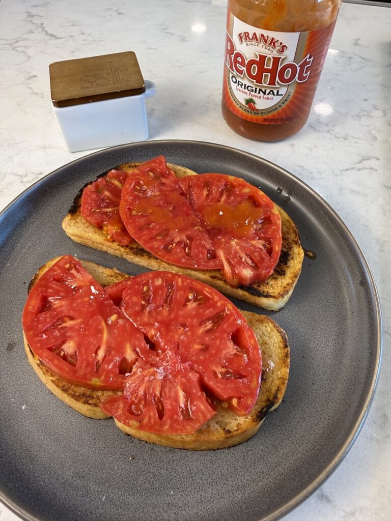 plated on toasted bread