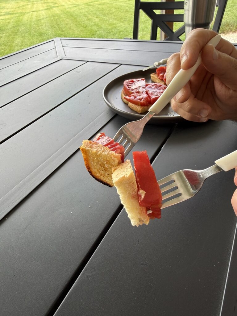 cheers with forks