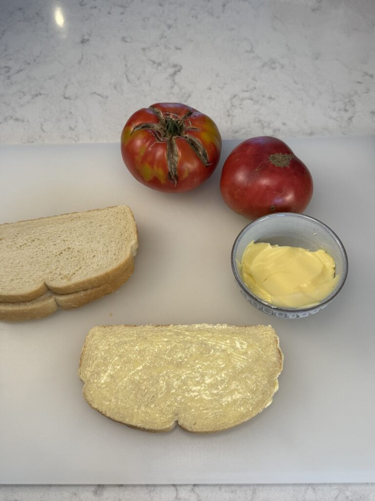 spreading butter