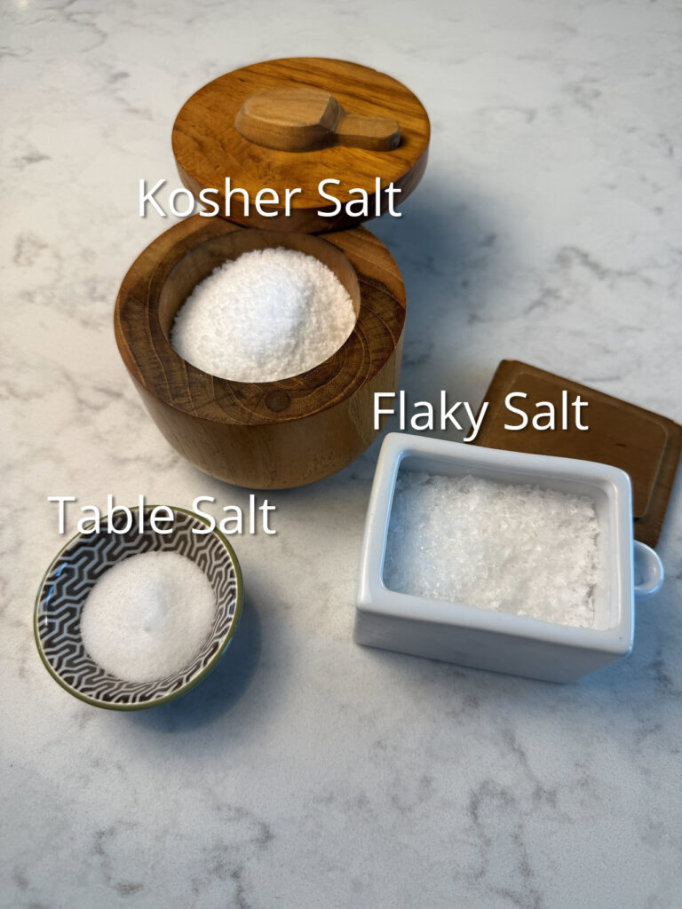3 types of salt side by side
