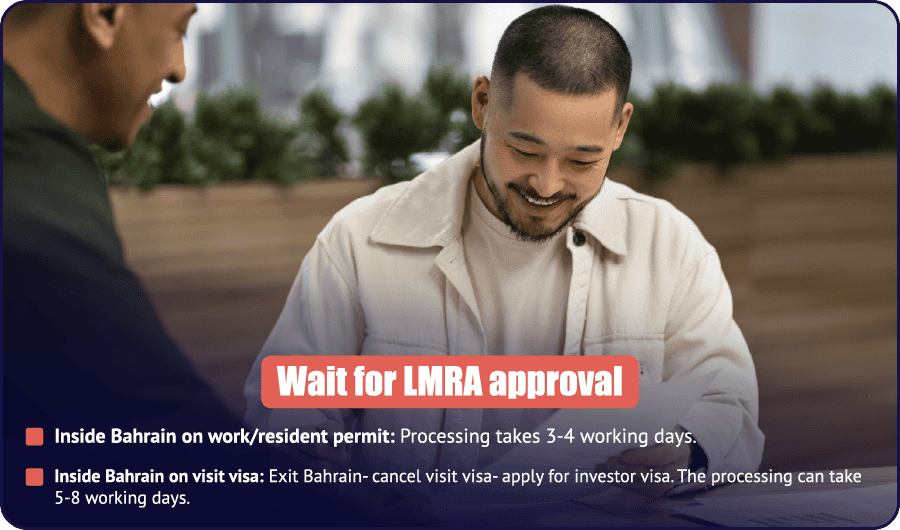 PI Startup Advisory guide explaining LMRA approval timelines for Bahrain investor visa applications.