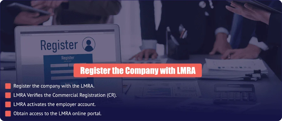 LMRA company registration in Bahrain showing employer account activation and access to the online portal