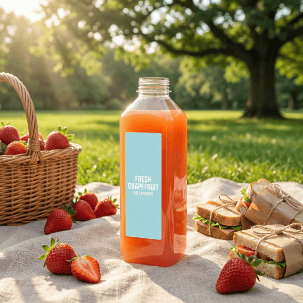 32oz Square Clear Recyclable PET Plastic Bottles for Juice