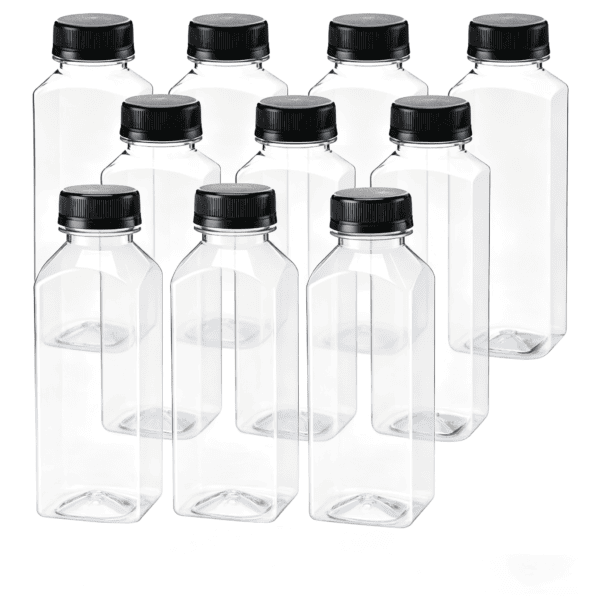16oz square juice bottle wholesale pet bottle with caps