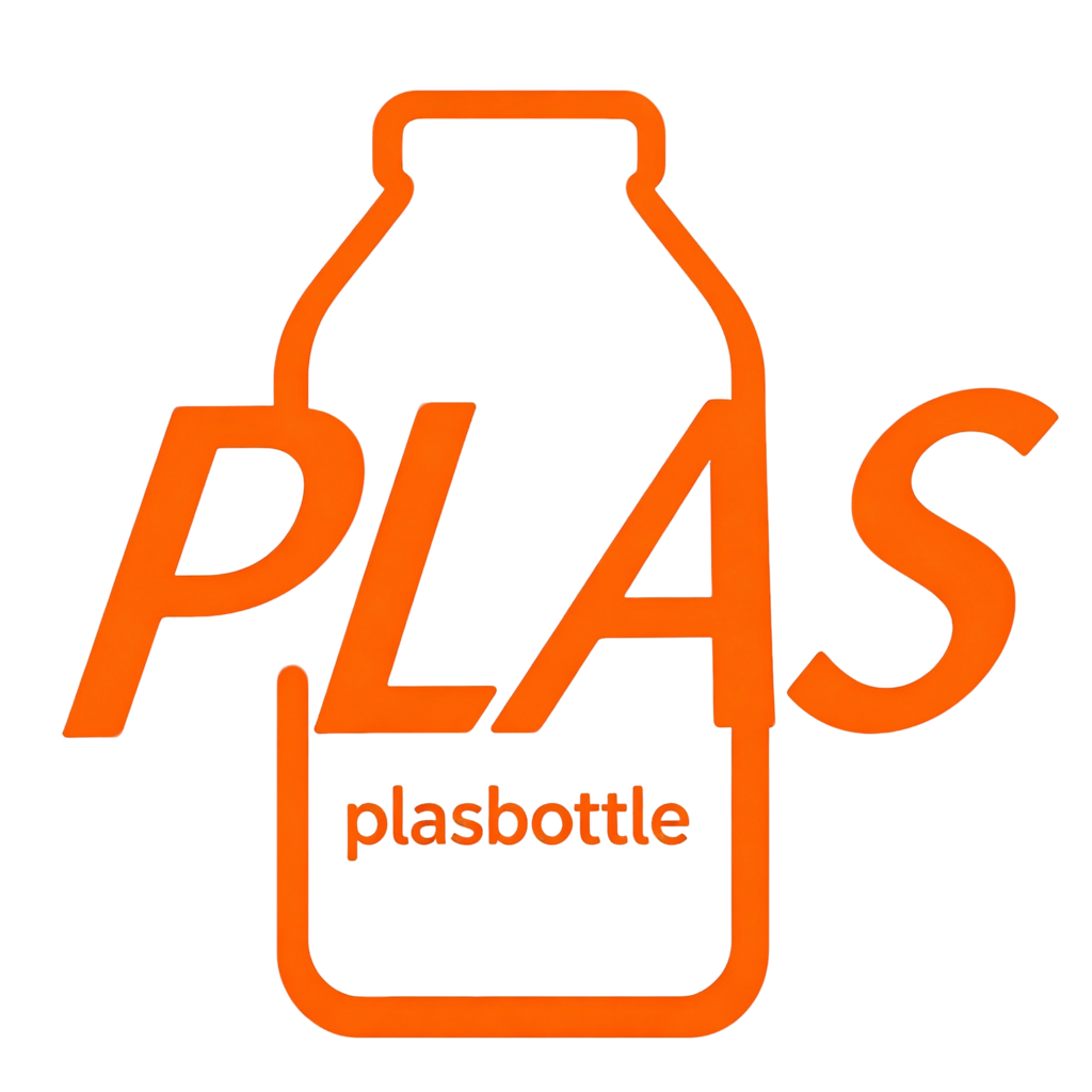 Custom plastic bottle icon for wholesale glass and plastic containers manufacturing.