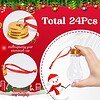 Shiny gold aluminum cap with red ribbon for easy hanging on clear light bulb-shaped plastic bottle.