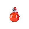Bright orange 2oz round plastic bottle with aluminum cap, ideal for Christmas packaging and gifts.