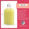 Eco-friendly clear PET plastic bottle with aluminum cap, 12oz capacity, ideal for beverages.