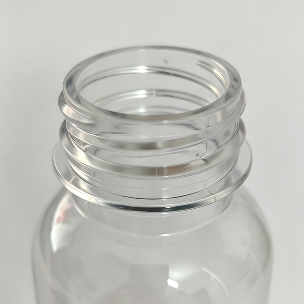 Neck of a 12oz (350ml) round PET juice bottle