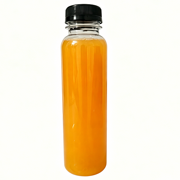 Customizable 12oz (350ml) round PET plastic bottles for juice and beverages, supplied directly from the manufacturer.