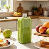 flat square PET transparent juice bottle with aluminum cap for good sealing.