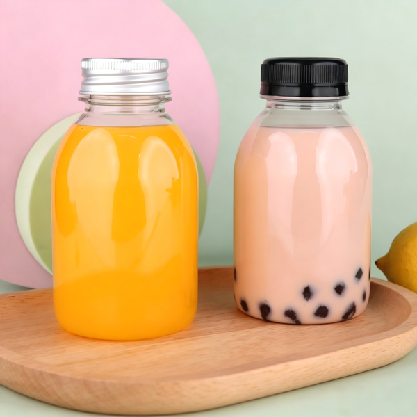 250ml 8 oz round PET beverage bottle for juice, soda, and coffee